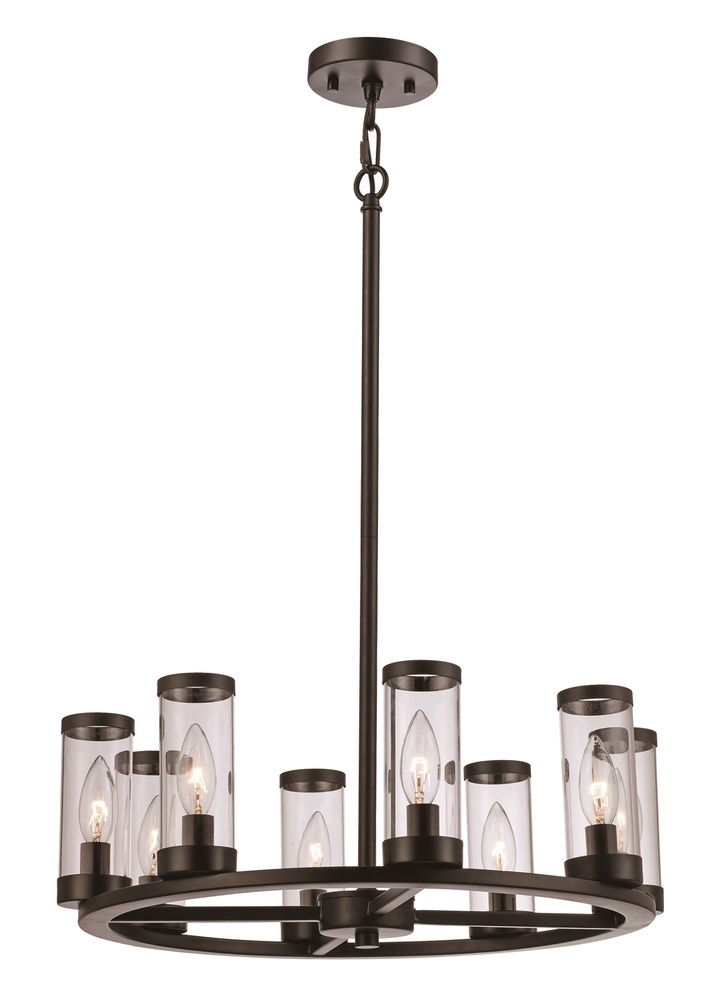8LT CHANDELIER CANDLE CL-BK